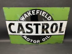 A Wakefield Castrol Motor Oil rectangular enamel sign by Bruton of Palmers Green, excellent gloss,