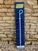 A Duckhams enamel thermometer, 8 x 43 3/4".