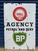 A Shell BP Agency rectangular enamel sign, 27 x 39".