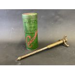 A Castrolease Junior canister with brass fitting.