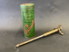 A Castrolease Junior canister with brass fitting.
