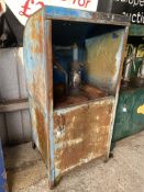 A single pump garage forecourt oil cabinet for restoration.