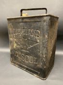 A Cleveland Discol two gallon petrol can by Valor, dated June 1937, with plain brass cap.