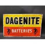 A Dagenite Batteries rectangular tin advertising sign, 23 x 14".