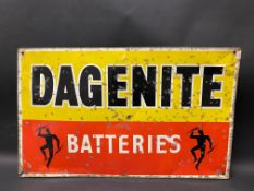 A Dagenite Batteries rectangular tin advertising sign, 23 x 14".