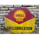 A Shell Lubrication partial tin advertising sign, 34 x 28".
