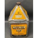 A Notwen Oils five gallon pyramid can, in excellent condition.