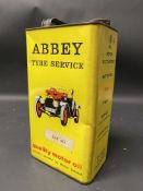 An Abbey Tyre Service by Redex gallon can.