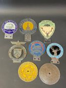 A quantity of motor club badges to include Exmoor Motor Club, Shepton Mallet Motorcycle and Light
