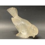 A Lalique glass car accessory mascot in the form of a bird, engraved to base: R. Lalique France
