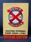 A new old stock Redex Conversion 'Official Station' tin advertising sign in superb condition, 17 3/4