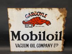 A Gargoyle Mobiloil rectangular double sided enamel sign, lacking hanging flange, 20 x 16".