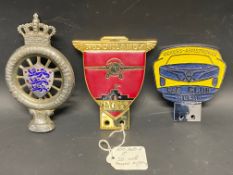 A 100th Anniversary Brooklands Flying Club car badge by Toye, Kenning & Spencer and two further