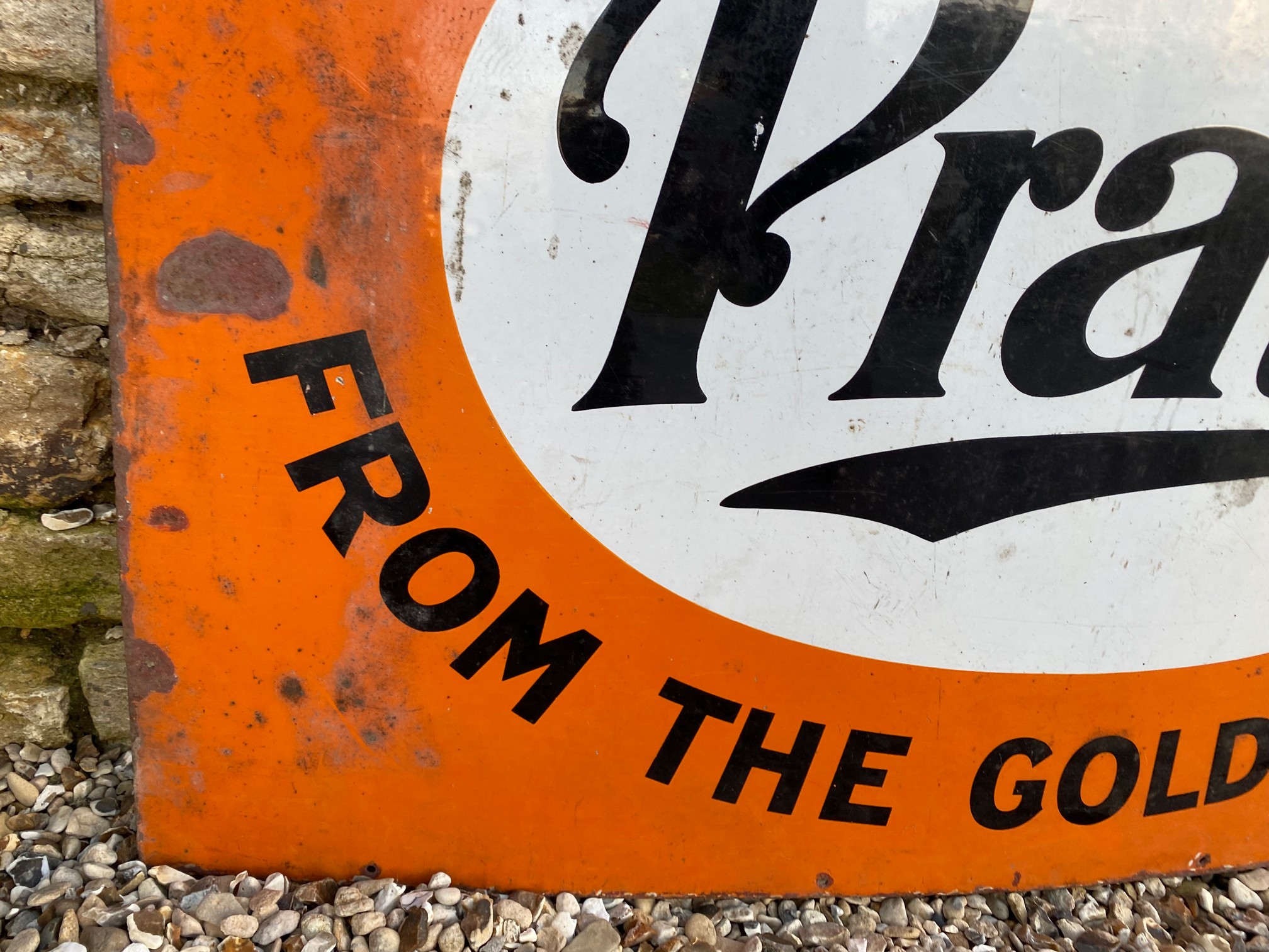 A Pratts 'Fill Here From the Golden Pump' rectangular enamel sign by Patent Enamel, 48 x 36". - Image 3 of 4