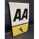 An AA illuminated lightbox lacking back panel, 16 x 27".