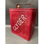 A Glyder two gallon petrol can by Valor, dated July 1931, plain brass cap.