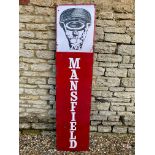 A Mansfield Tyres Indian enamel sign, 17 x 71 1/4".