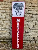 A Mansfield Tyres Indian enamel sign, 17 x 71 1/4".