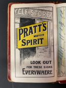 An early Pratts leather map holder with 1904 and 1905 road atlas' for motorists, cyclists &
