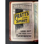 An early Pratts leather map holder with 1904 and 1905 road atlas' for motorists, cyclists &