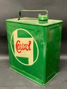 A Castrol Motor Oil two gallon petrol can, with an Esso cap.