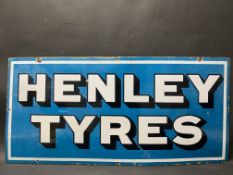A Henley Tyres rectangular enamel sign, in very good condition, minor professional restoration, 39 x