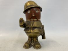 A John Hassall policeman car mascot, with ceramic moveable head.