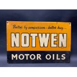 A Notwen Motor Oils tin advertising sign, in good condition, 14 1/2 x 9 1/2".