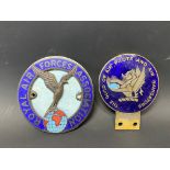 A Royal Air Forces Association enamel car badge and a second for The Guild of Air Pilots and Air