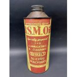 A BSM Oil cylindrical quart can.
