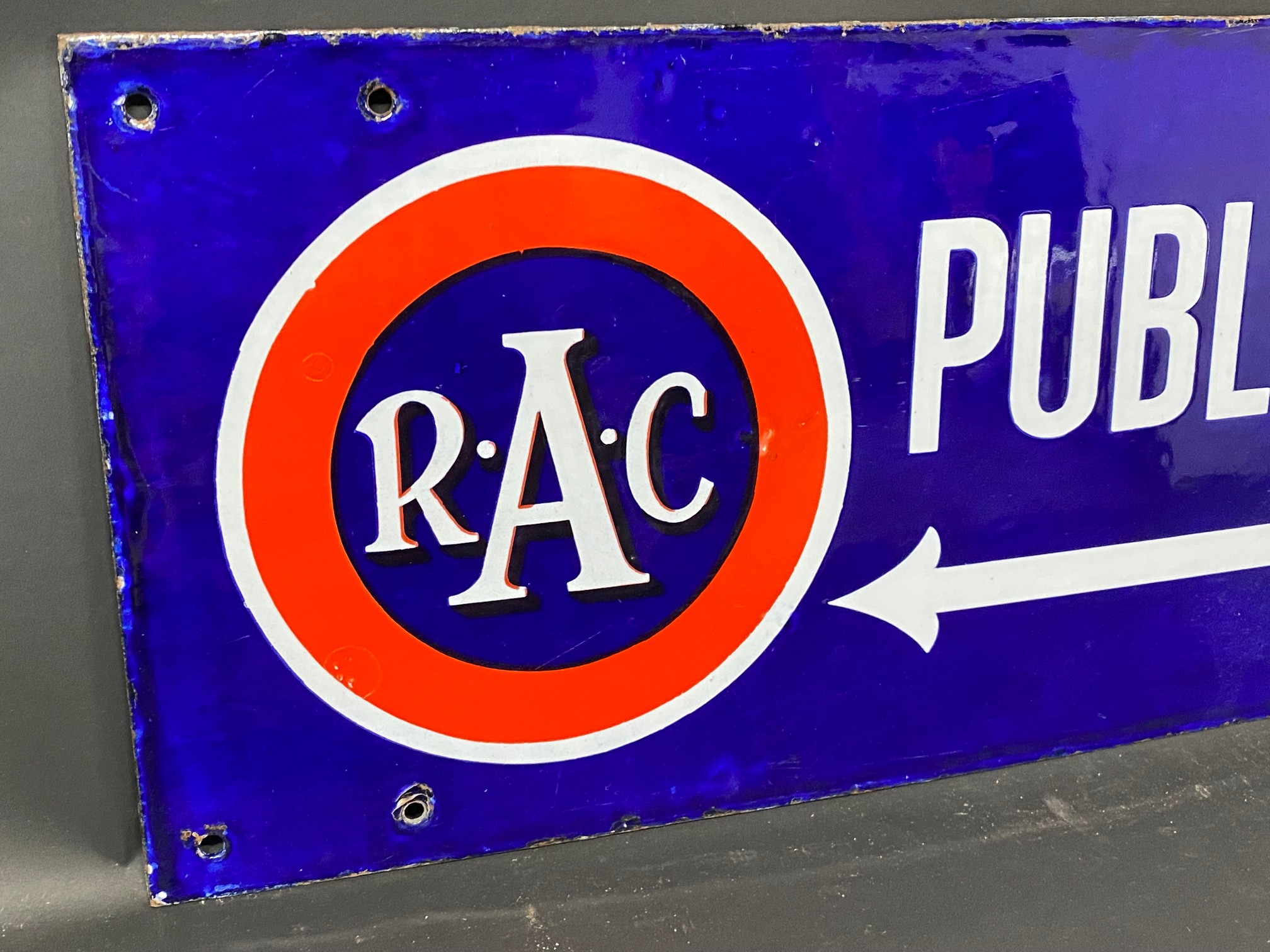 An RAC Public Car Park double sided enamel sign in superb condition, by Bruton of Palmers Green, - Image 2 of 7