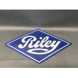 A reproduction Riley lozenge shaped enamel sign, 20 1/2 x 12".