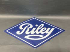 A reproduction Riley lozenge shaped enamel sign, 20 1/2 x 12".