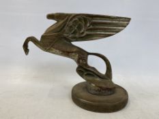 An Art Deco leaping horse 'Pegasus' car mascot by Darel, as fitted to Amilcars, signed to the