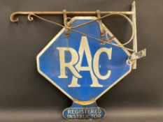 An RAC lozenge shaped double sided enamel sign with Registered Instructor enamel attachment and