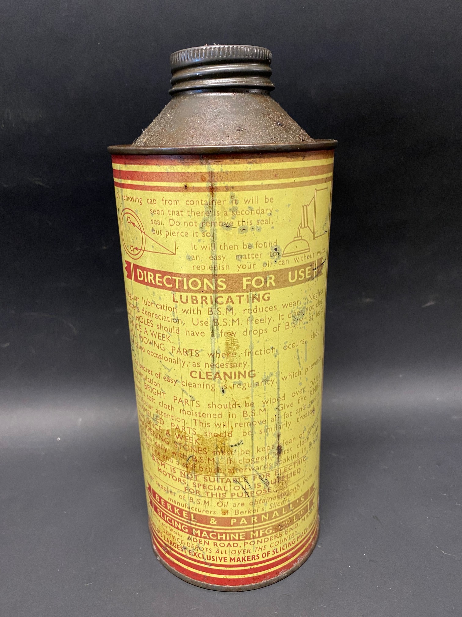 A BSM Oil cylindrical quart can. - Image 2 of 4