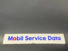 A Mobil Service Data tin pediment sign, 18 x 3".