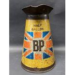A rare BP half gallon measure with bright Union Jack decal.