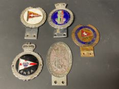 A quantity of J.R. Gaunt and other car badges to include The Merchant Navy & Airline Officers