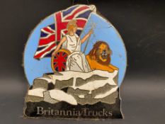 A large Britannia Trucks enamel plaque.