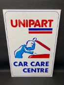A Unipart Car Care Centre rectangular metal sign, brand new old stock, 24 x 36".