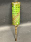 A Wakefield Castrolease Junior grease gun canister with brass fitting.