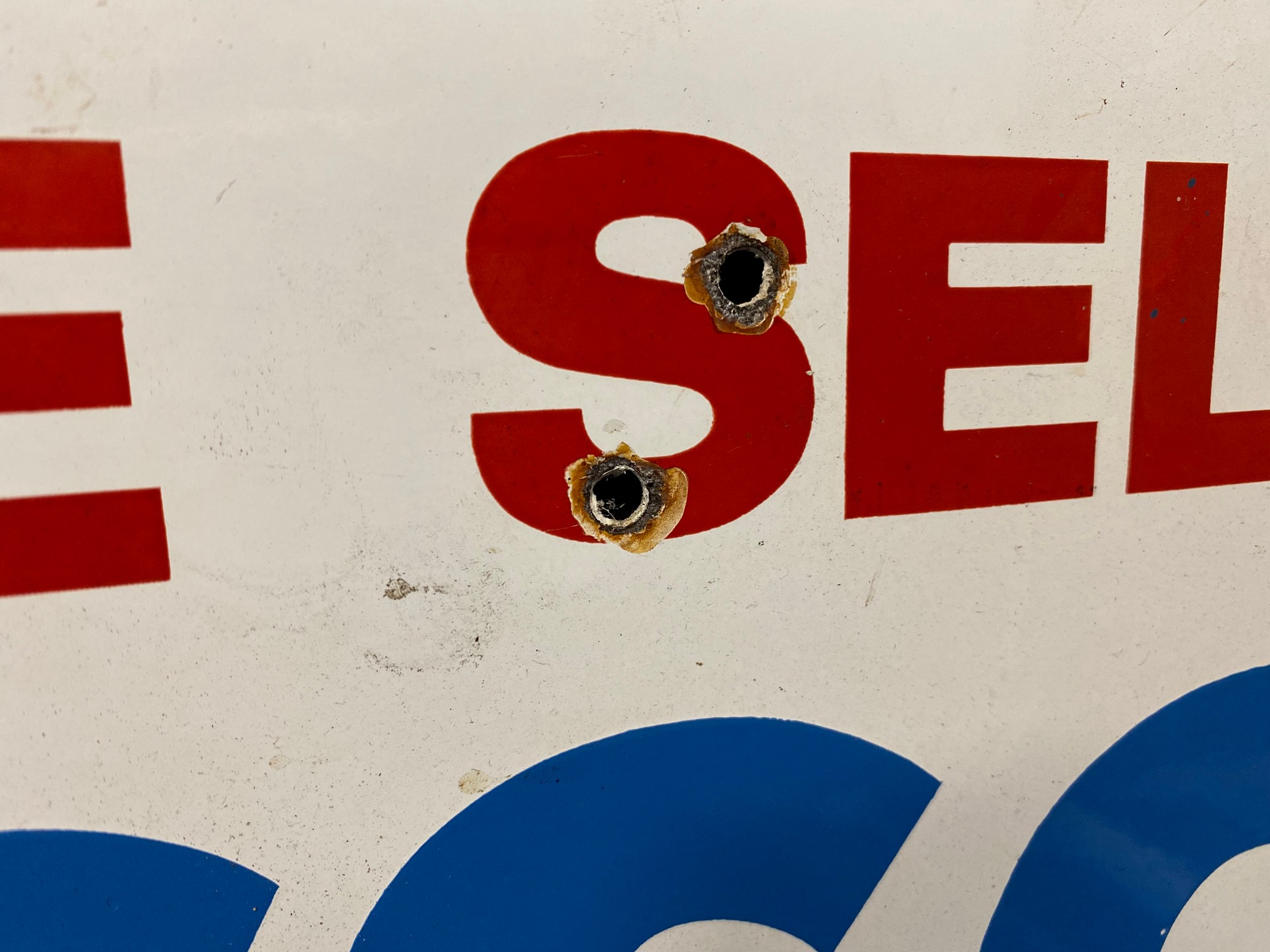 An Esso Blue double sided enamel sign with hanging flange, 18 x 18". - Image 2 of 4