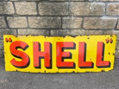 A Shell rectangular enamel sign with excellent gloss, 54 x 18".