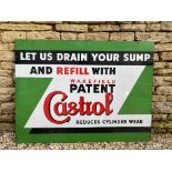A good Wakefield Patent Castrol 'Let us Drain Your Sump' rectangular enamel sign, in good condition,