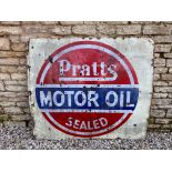 A large Pratts Sealed Motor Oil rectangular enamel sign, 54 1/2 x 48".