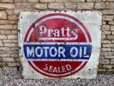 A large Pratts Sealed Motor Oil rectangular enamel sign, 54 1/2 x 48".