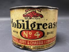 A Gargoyle Mobil Grease no.4 tin.