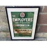 A framed and glazed Employers' Liability Assurance Corporation Ltd. advertisement, 21 3/4 x 29".