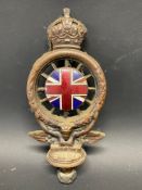An early RAC full members badge with good enamel Union Jack centre, stamped D9379.
